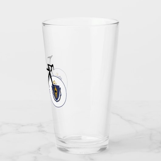 Massachusetts Flag Cycling Glas (Links)