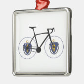 Massachusetts Flag Cycling Metalen Ornament (Links)