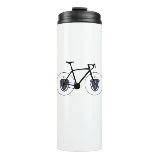 Massachusetts Flag Cycling Thermosbeker (Voorkant)