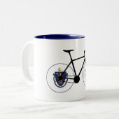 Massachusetts Flag Cycling Tweekleurige Koffiemok (Voorkant links)