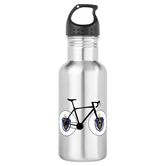 Massachusetts Flag Cycling Waterfles (Voorkant)