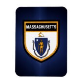 Massachusetts Flag Magneet (Verticaal)