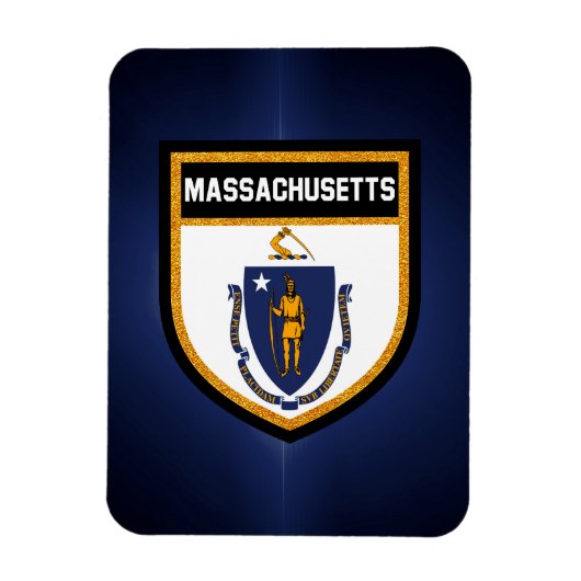 Massachusetts Flag Magneet (Verticaal)