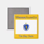 Massachusetts Flag Magnet (Voorkant / Achterkant)