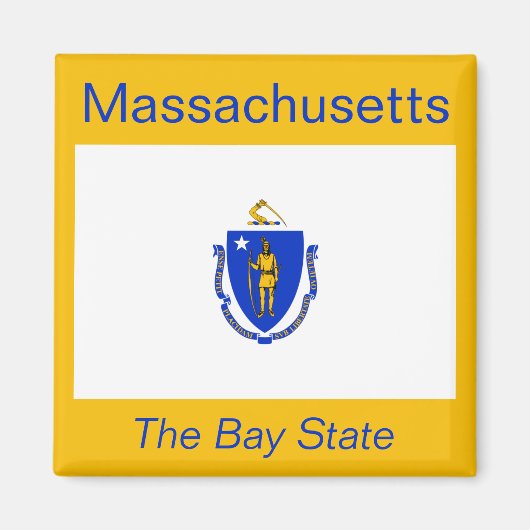 Massachusetts Flag Magnet (Voorkant)