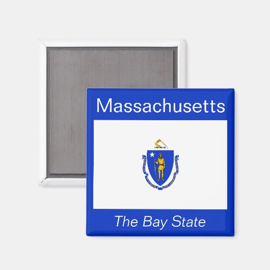 Massachusetts Flag Magnet (Voorkant / Achterkant)