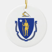 Massachusetts Flag Ornament (Voorkant)