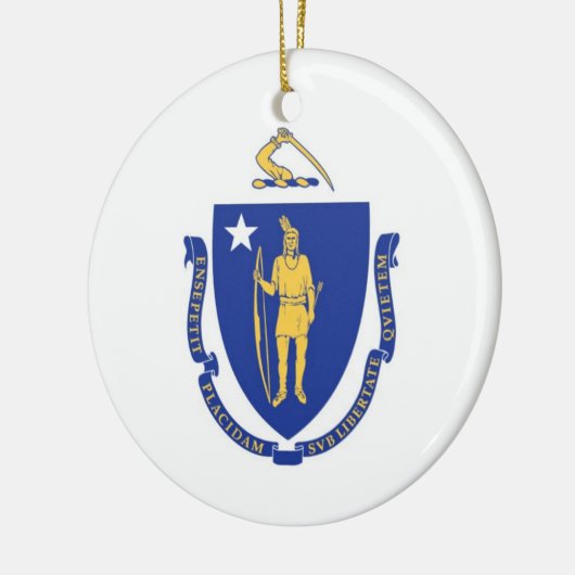 Massachusetts Flag Ornament (Links)