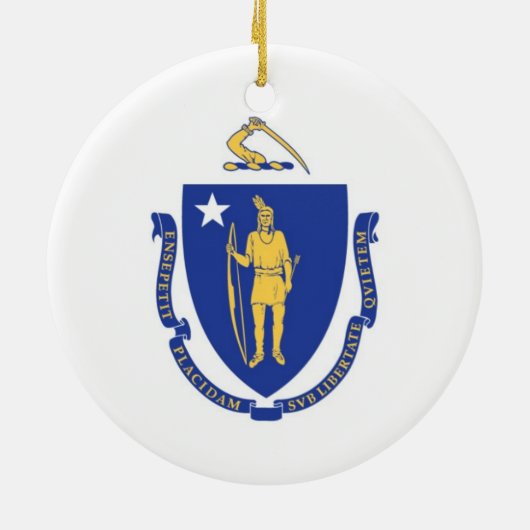 Massachusetts Flag Ornament (Achterkant)