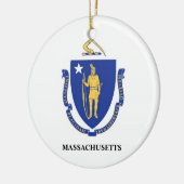 Massachusetts Flag Ornament (MA) (Links)