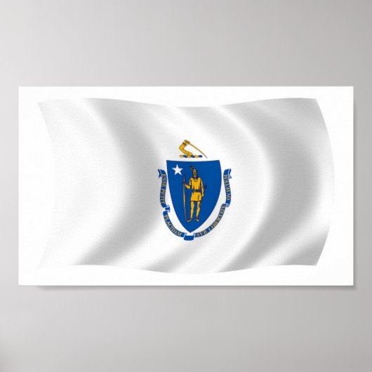 Massachusetts Flag Poster Print (Voorkant)