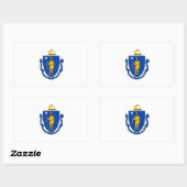 Massachusetts Flag Rechthoekige Sticker (Vel)