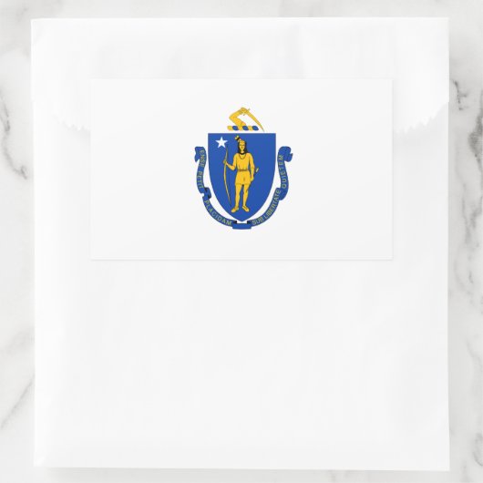 Massachusetts Flag Rechthoekige Sticker (Tas)