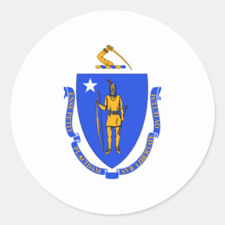 Massachusetts Flag Ronde Sticker