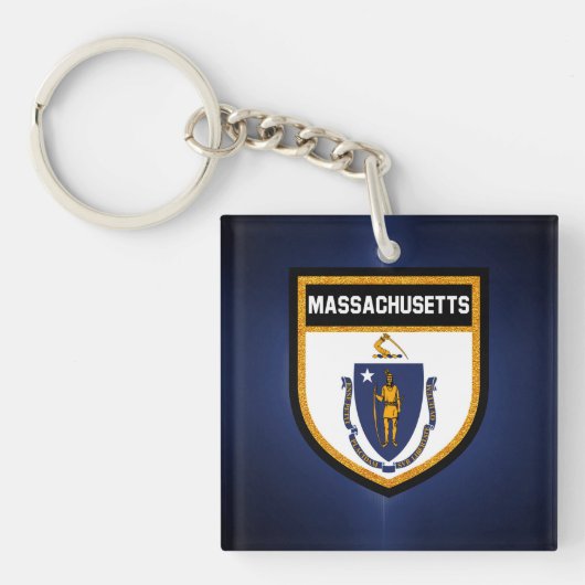 Massachusetts Flag Sleutelhanger (Voorkant)