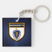 Massachusetts Flag Sleutelhanger (Achterkant)