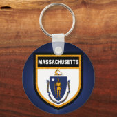 Massachusetts Flag Sleutelhanger (Voorkant)