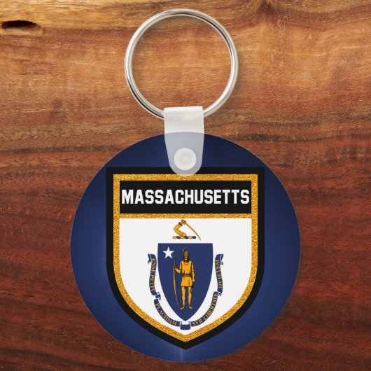 Massachusetts Flag Sleutelhanger (Voorkant)