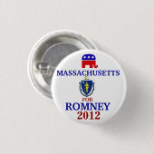 Massachusetts for Romney 2012 Ronde Button 3,2 Cm (Voorkant /achterkant)