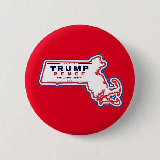 Massachusetts for Trump Pence 2020 Ronde Button 5,7 Cm (Voorkant)