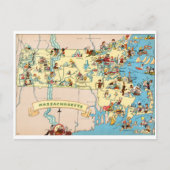 Massachusetts Funny  Map Briefkaart (Voorkant)