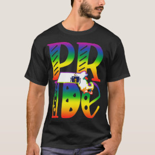 Massachusetts Gay Pride in Art Block Letters T-shirt