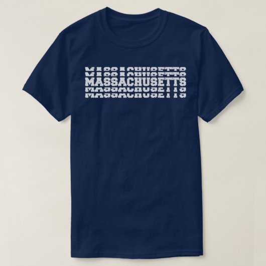 Massachusetts Gestapelde Vintage T-shirt (Design voorkant)