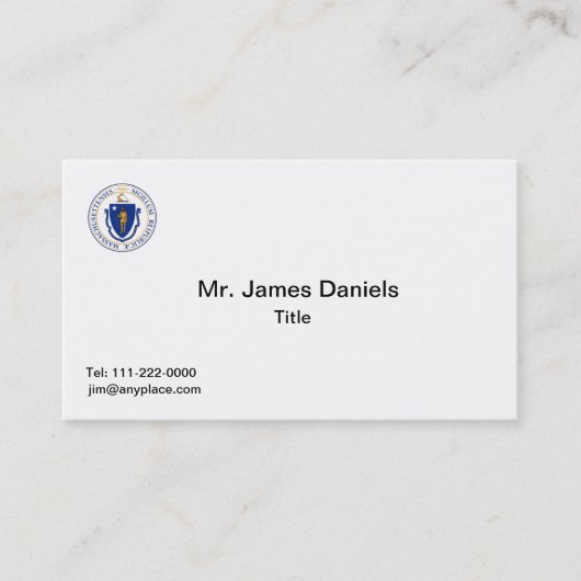 Massachusetts Great Seal Business Card-sjablonen Visitekaartje (Voorkant)