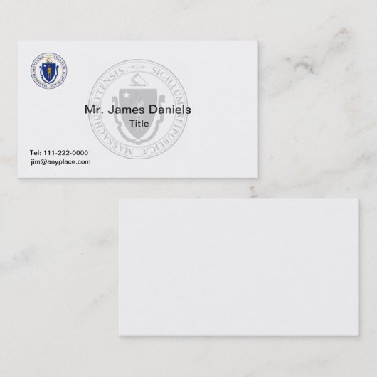 Massachusetts Great Seal Visitekaartje (Voorkant / Achterkant)