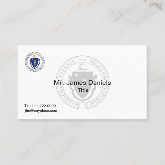 Massachusetts Great Seal Visitekaartje (Voorkant)
