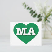 Massachusetts Green Heart - Ik hou van MA Briefkaart (Staand voorkant)