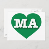 Massachusetts Green Heart - Ik hou van MA Briefkaart (Voorkant / Achterkant)