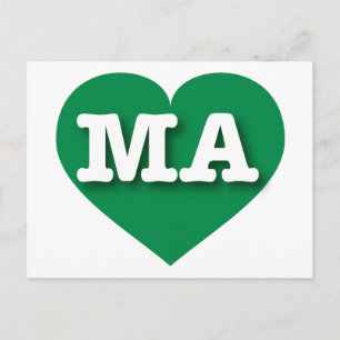 Massachusetts Green Heart - Ik hou van MA Briefkaart