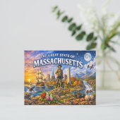 Massachusetts Greetings Postcard  Briefkaart (Staand voorkant)