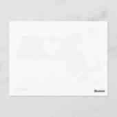 Massachusetts Grey State Map Vorm met hart Briefkaart (Achterkant)