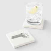 Massachusetts  grijs karton stenen onderzetter (Zijkant)