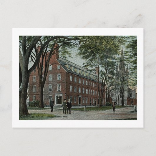 Massachusetts Hall, Vintage van Cambridge Briefkaart (Voorkant)