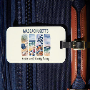 Massachusetts - Harbour Winds & Salty Geschiedenis Bagagelabel