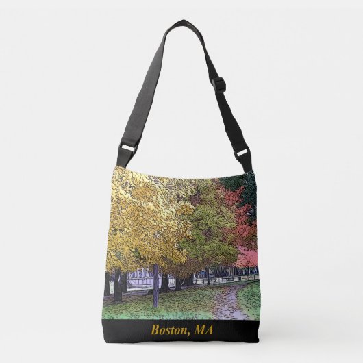 Massachusetts Herfst gebladerte Crossbody Tas (Voorkant)