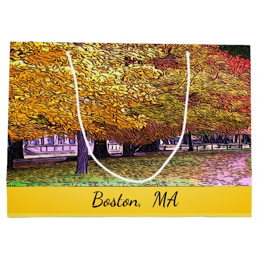 Massachusetts Herfst gebladerte Groot Cadeauzakje (Achterkant)