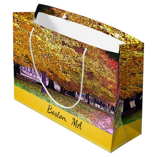 Massachusetts Herfst gebladerte Groot Cadeauzakje (Achterkant Gekanteld)