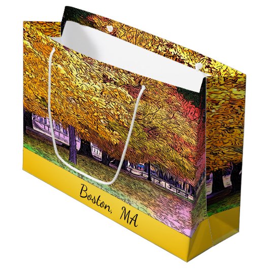 Massachusetts Herfst gebladerte Groot Cadeauzakje (Voorkant Gekanteld)