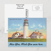 Massachusetts, Highland Light, Cape Cod Briefkaart (Voorkant / Achterkant)