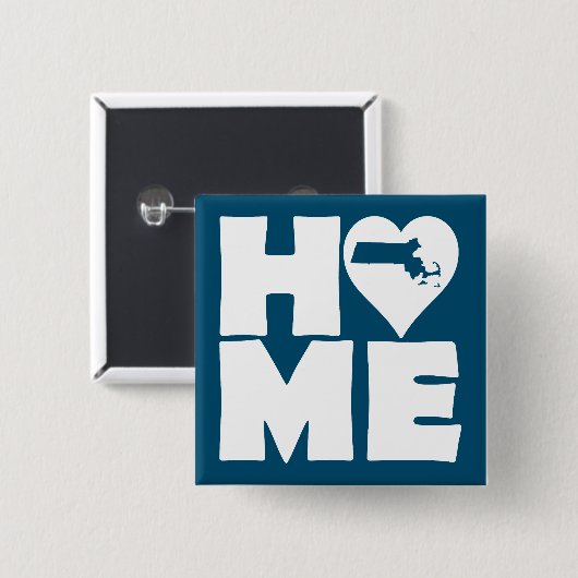 Massachusetts Home Heart State Button Badge Pin (Voorkant /achterkant)