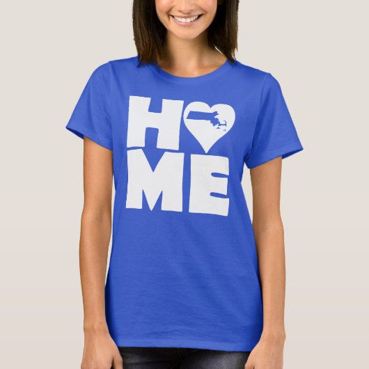 Massachusetts Home Heart State T-shirts (Voorkant)
