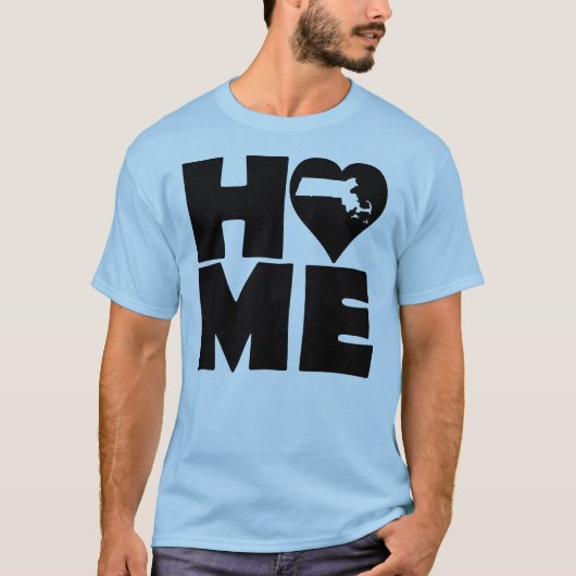 Massachusetts Home Heart State T-shirts (Voorkant)
