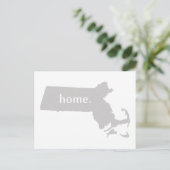 Massachusetts home silhouette state map briefkaart (Staand voorkant)