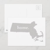 Massachusetts home silhouette state map briefkaart (Voorkant / Achterkant)