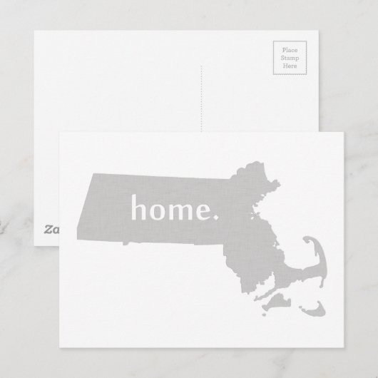 Massachusetts home silhouette state map briefkaart (Voorkant / Achterkant)
