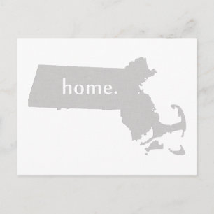 Massachusetts home silhouette state map briefkaart